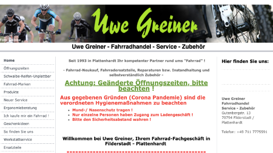 Uwe Greiner - Fahrradhandel - Service - Zubehör Filderstadt