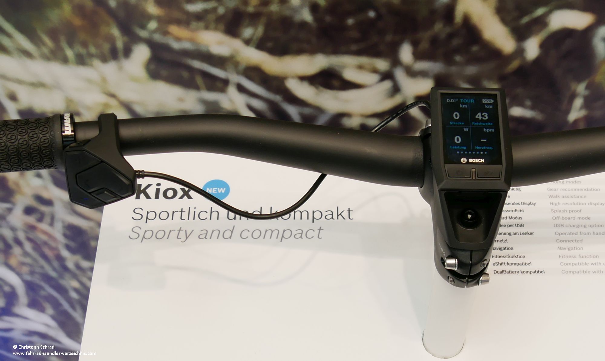 Boschs Kiox Display ist mit 1,9 Zoll klein gehalten und bietet eine ansprechende Bedienweise